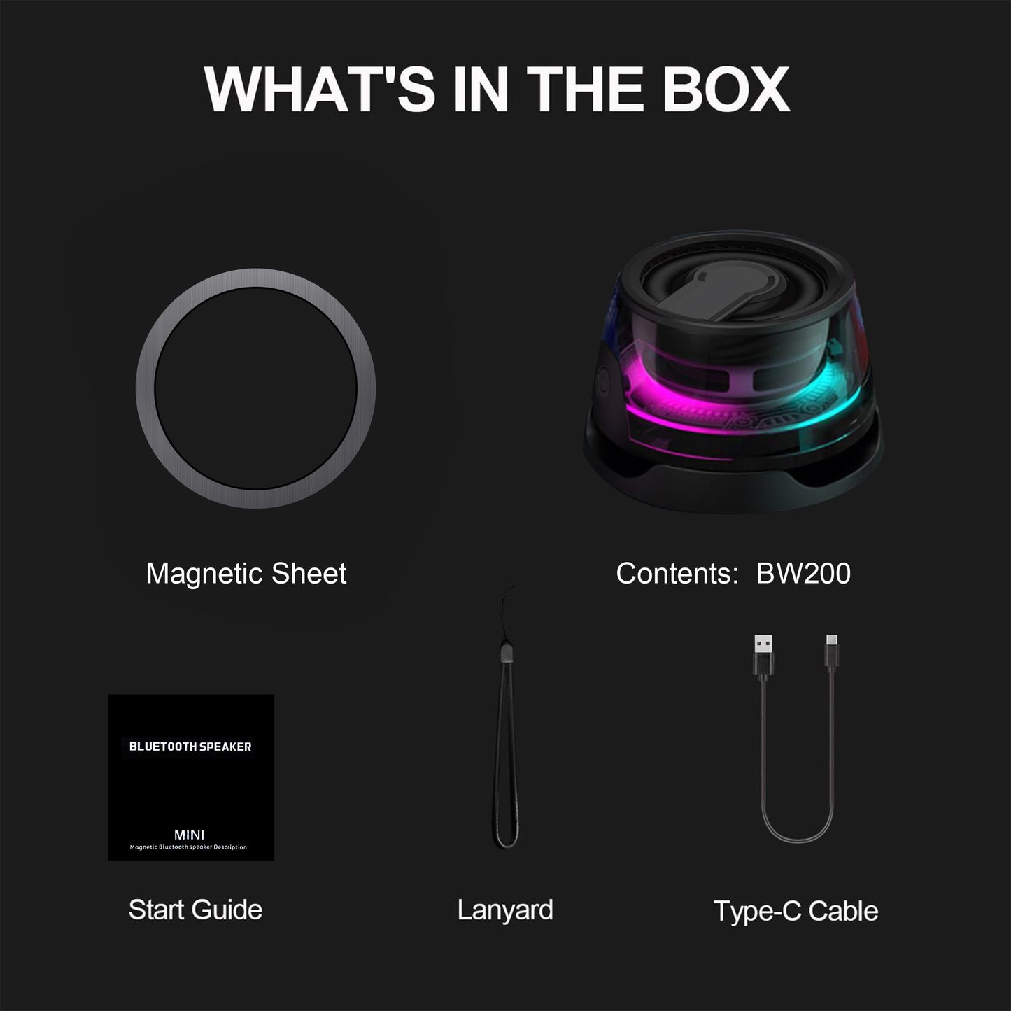 Magnetic Bluetooth Speaker Portable Wireless