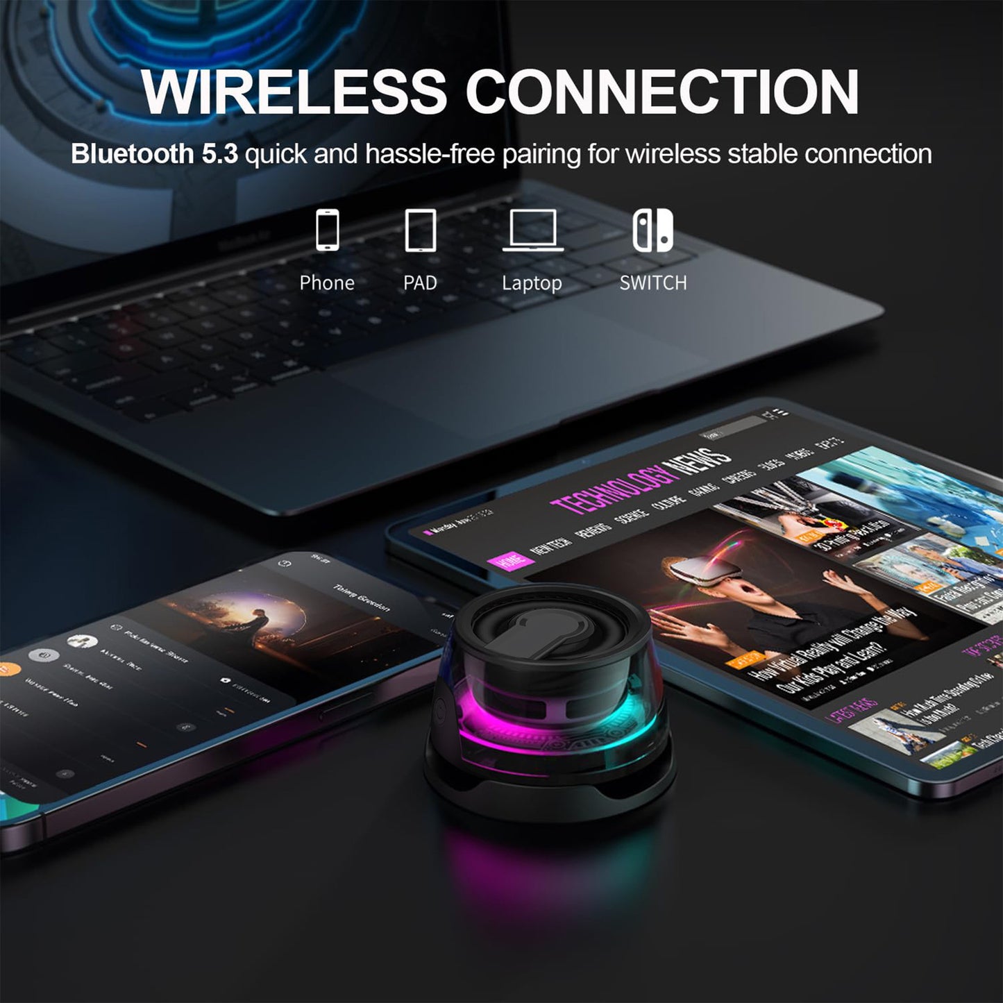 Magnetic Bluetooth Speaker Portable Wireless